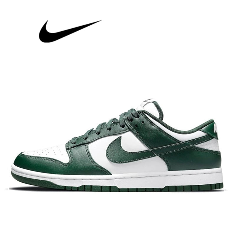 حذاء تزلج Nike Dunk Retro أسود وأبيض للرجال والنساء كلاسيكي من الجلد الأصلي غير قابل للانزلاق ومريح للجري