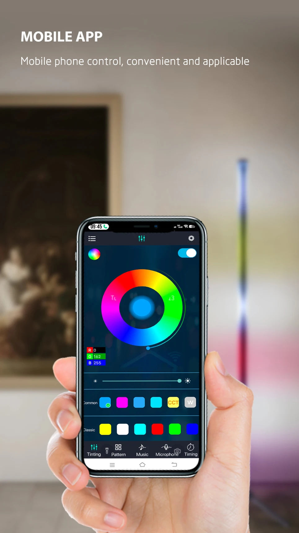 مصباح أرضي LED RGB مع تحكم عن بعد بالموسيقى ومزامنة الموسيقى وإضاءة زاوية مزاجية، مصابيح قائمة ذكية حديثة لغرفة النوم وغرفة المعيشة