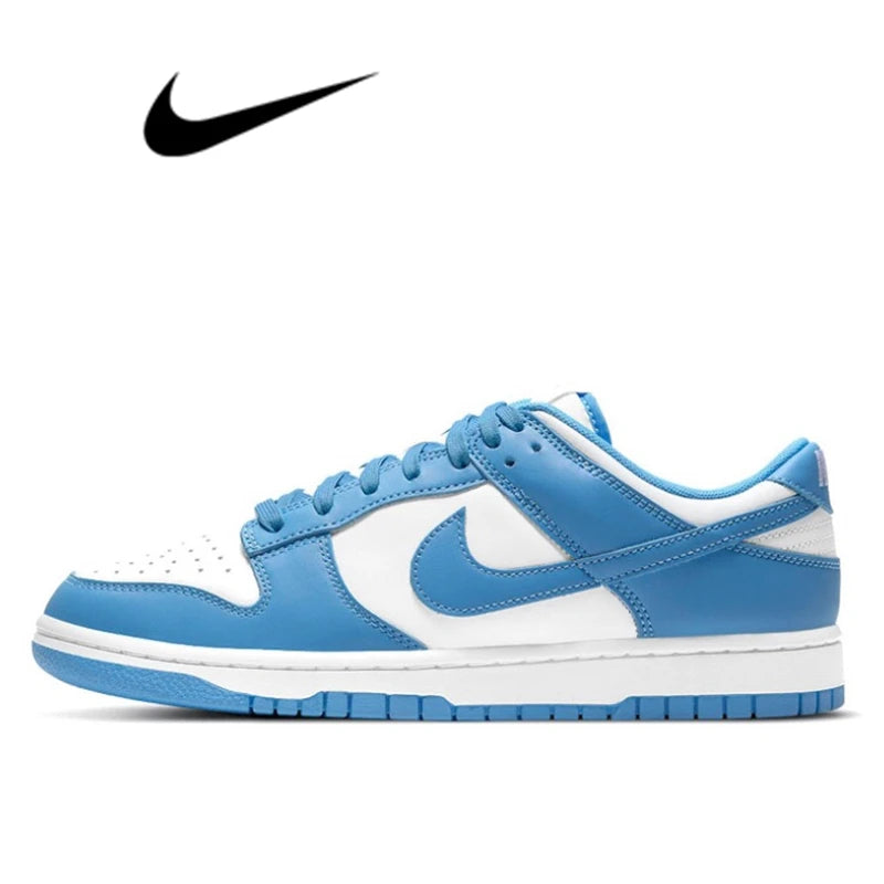 حذاء تزلج Nike Dunk Retro أسود وأبيض للرجال والنساء كلاسيكي من الجلد الأصلي غير قابل للانزلاق ومريح للجري