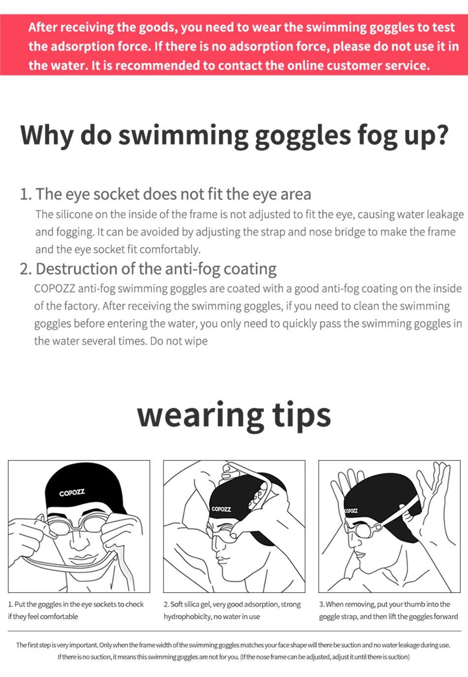 COPOZZ Professional HD Swimming Goggles Anti-Fog UV Protection Adjustable Swimming Glasses Silicone Water Glass For Men and Wome