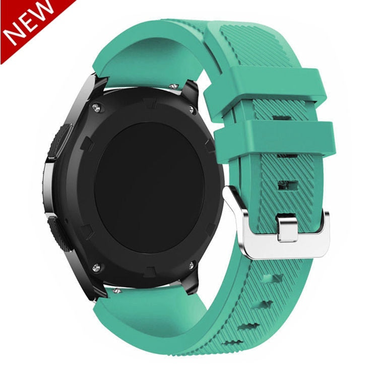 سوار سيليكون مقاس 20 مم و22 مم لساعة سامسونج جالاكسي 3/46 مم/42 مم/active 2/46 Gear s3Frontier/S2/Sport وسوار هواوي GT 2/2E