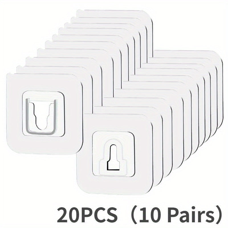 10 Pairs of Seamless Snap Buckles, Multifunctional Punch-Free Hooks, Strong Wall-Mounted Wall-Mounted Sockets, Routing Storage Holders, Utility Hooks