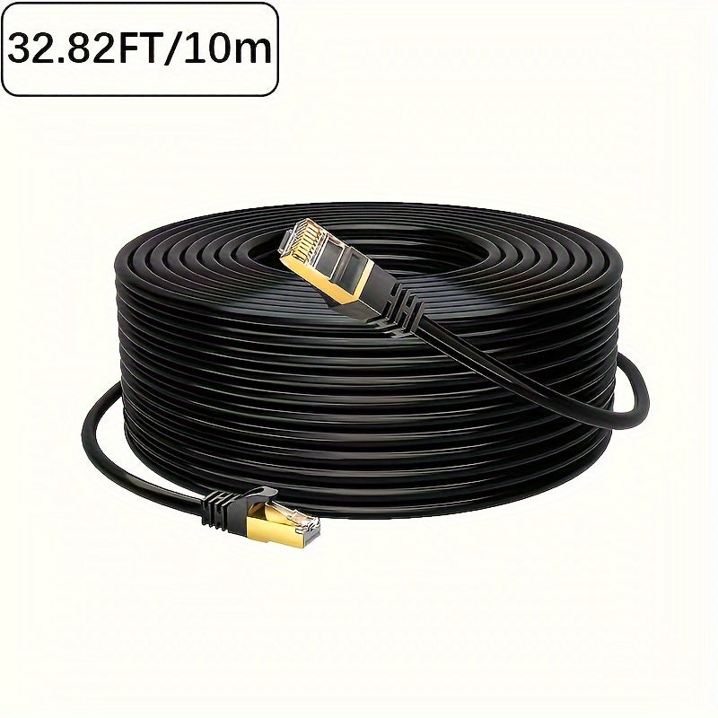 كابل إيثرنت Cat 8 بطول 182.88 سم محمي للاستخدام الداخلي والخارجي عالي السرعة، دفن مباشر 26AWG Cat8 سلك شبكة LAN، سلك توصيل SFTP بسرعة 40 جيجابت في الثانية و2000 ميجاهرتز، كابل RJ45 مثبت في الحائط لجهاز التوجيه/المودم/Xbox.