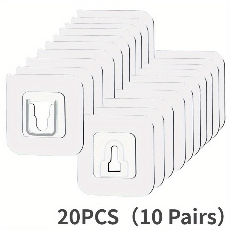 10 Pairs of Seamless Snap Buckles, Multifunctional Punch-Free Hooks, Strong Wall-Mounted Wall-Mounted Sockets, Routing Storage Holders, Utility Hooks