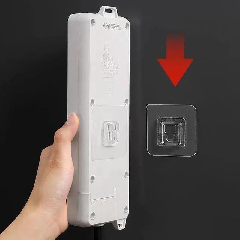 10 Pairs of Seamless Snap Buckles, Multifunctional Punch-Free Hooks, Strong Wall-Mounted Wall-Mounted Sockets, Routing Storage Holders, Utility Hooks