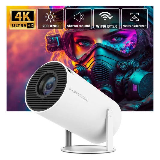 جهاز عرض Transpeed 4K Android 11 Dual Wifi6 200 ANSI Allwinner H713 BT5.0 1080P 1280*720P سينما منزلية جهاز عرض محمول خارجي 