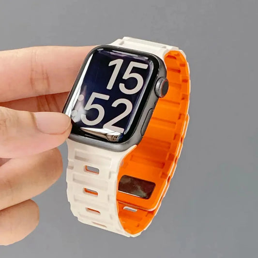 حزام مغناطيسي لساعة Apple Watch Band 44 مم 45 مم 40 مم 41 مم 38 مم 42 مم سوار سيليكون iWatch Series 9 8 7 6 Se Ultra 2 49 مم 